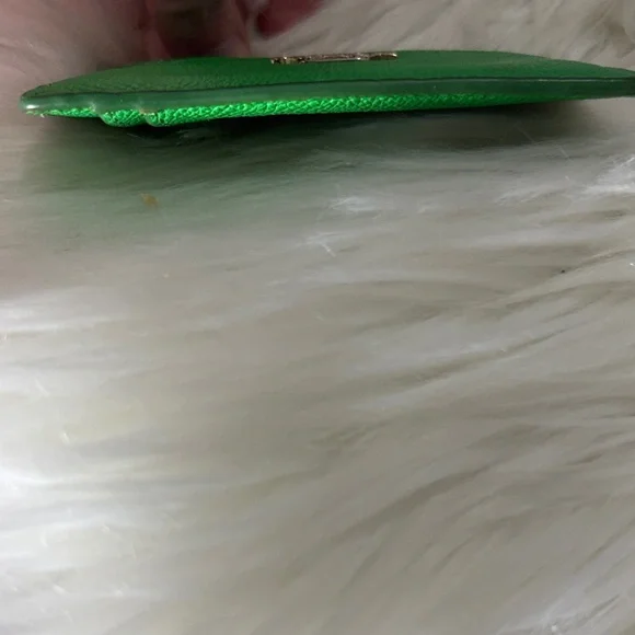 Coach Green Leather Zip Card Holder with Key Ring - Picture 5 of 11